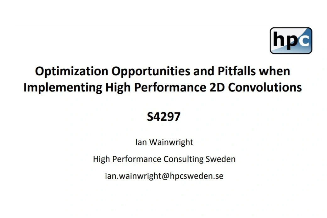 “Optimization Opportunities & Pitfalls when Implementing High Performance 2D Convolutions” presentation available online